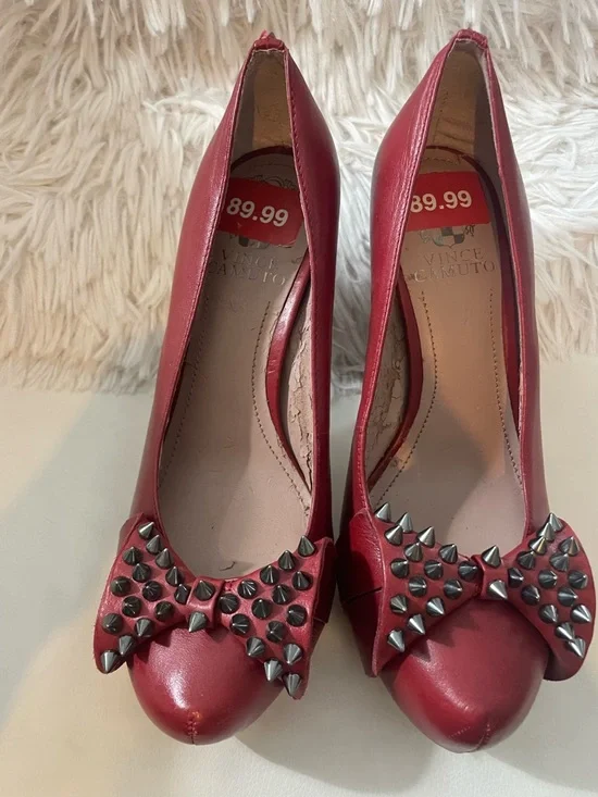 Vince Camuto Red Studded High Heels Size 6 - Picture 2 of 7